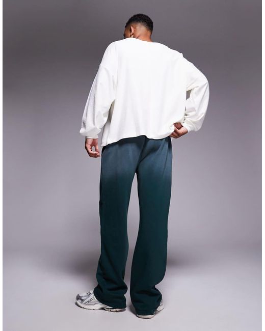 Joggers Verdes De Pernera Recta Con Efecto Aerografiado De Good For Nothing de hombre de color Blue
