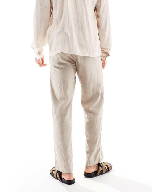 Threadbare Natural Linen Mix Relaxed Pants for men
