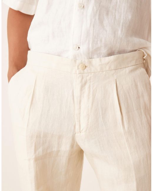 Pantalon d'ensemble ajusté en lin - écru Mango pour homme en coloris Natural