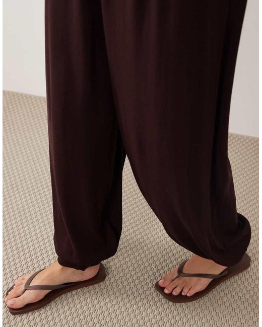 Mango Brown Manis Wide Leg Cuffed Trouser