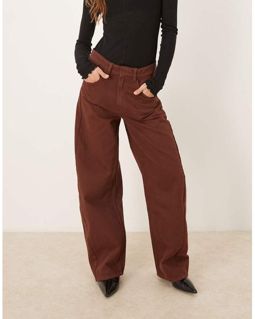 Mango Brown Carol 100% Cotton baggy Jean