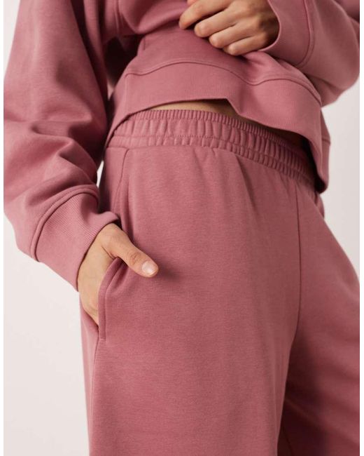 ASOS Pink Barrel Leg Brushback Jogger