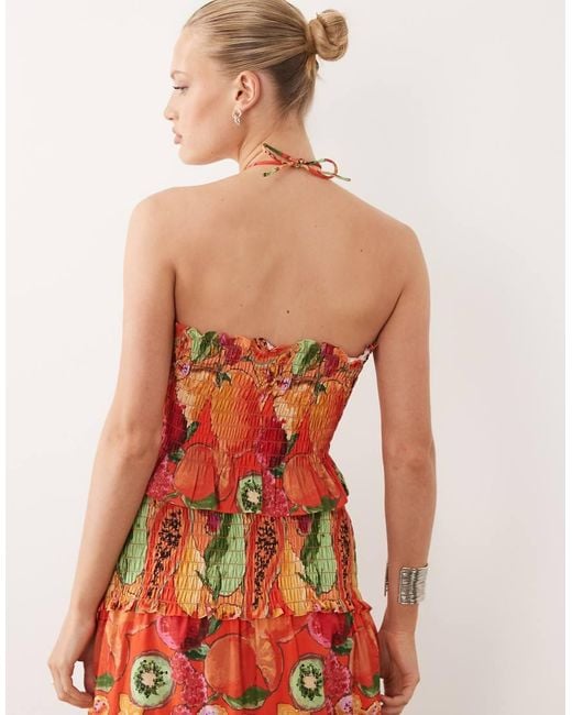 ASOS Multicolor Shirred Bandeau Top