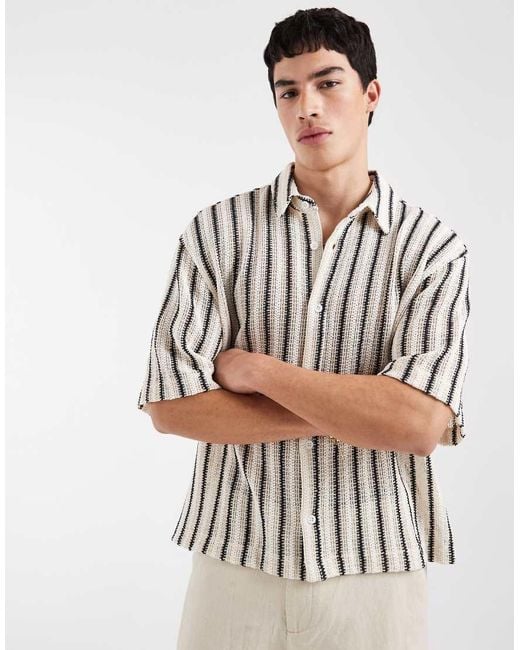 ASOS Multicolor Boxy Crochet Shirt for men