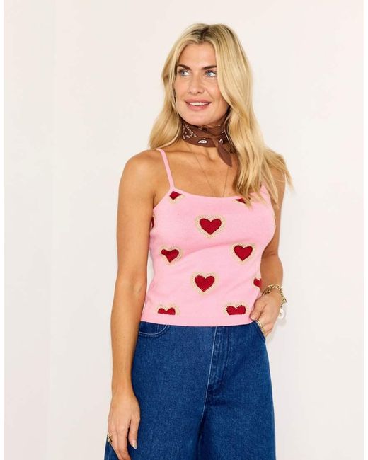 Never Fully Dressed Pink Knitted Cami Top Co-ord