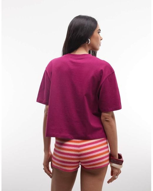 Collusion Red Boxy Short Sleeve T-Shirt