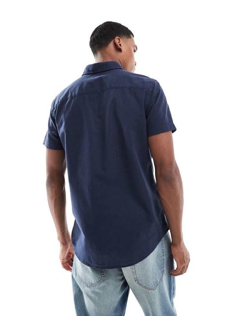 Camicia A Maniche Corte di JJ Rebel in Blue da Uomo