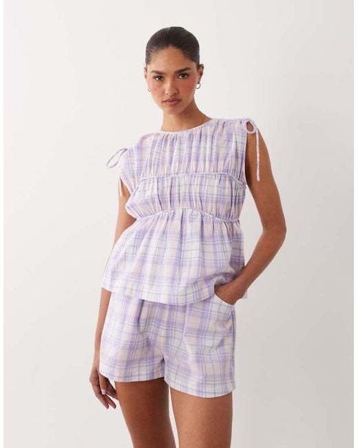 ASOS White Double Layer Playsuit With Tie Detail