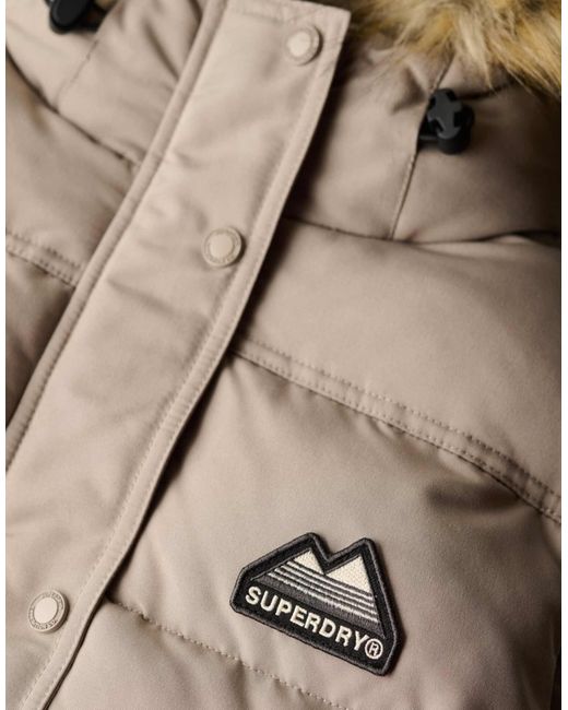 Superdry Brown – everest – weste aus kunstpelz