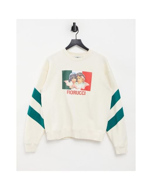 Fiorucci White – sweatshirt mit racing-engel-logo