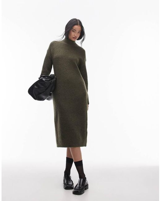 SELECTED White Roll-Neck Knitted Dress