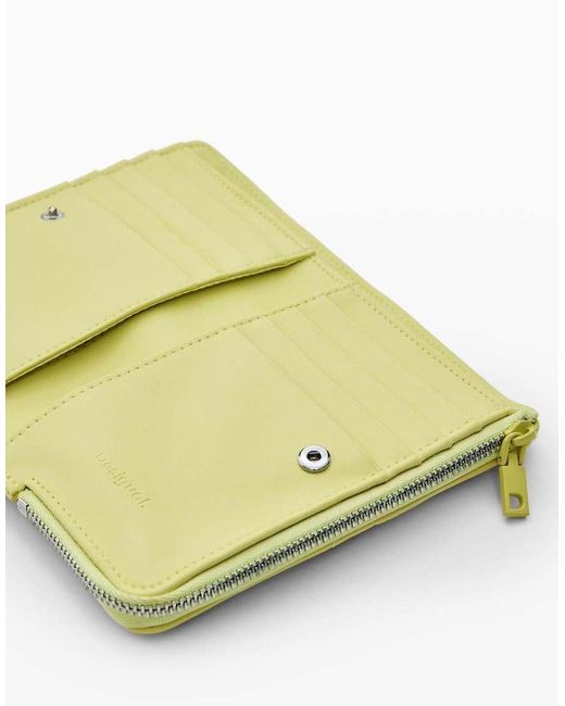 Desigual Yellow Small Wallet With Shiny Bow