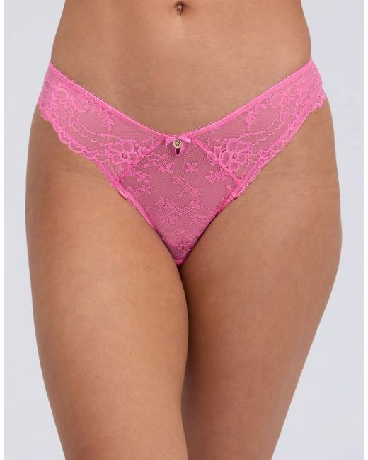 Boux Avenue Red Poppy Lace Thongs Classic Comfy Floral Flattering Knickers