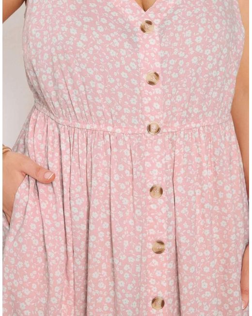 Yours Clothing Pink Ditsy Floral Sundress