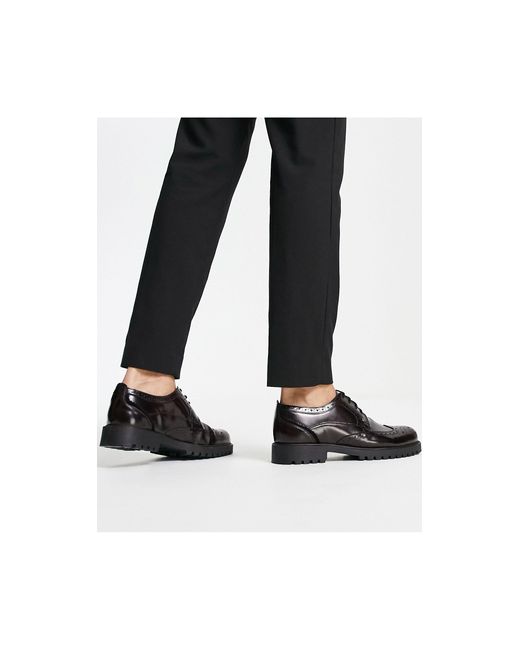 Original Penguin Chunky Lace-up Brogues in Black for Men | Lyst