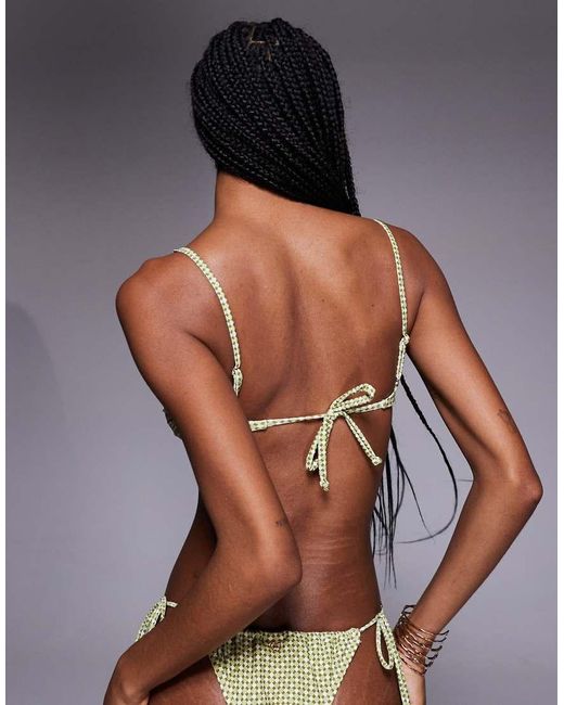 Candypants Green Geometric Print Underwire Bikini Top