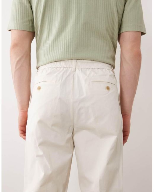 SELECTED Natural Pleated Trousers for men