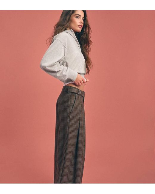 Stradivarius Pink Tall Balloon Trousers With Buckle