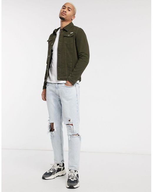 khaki green denim jacket