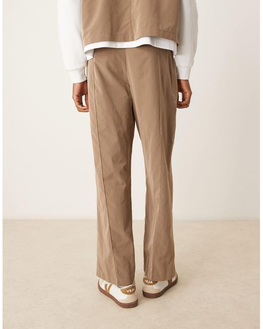 Pantalon large d'ensemble élégant à taille élastique en tissu technique ASOS pour homme en coloris Natural