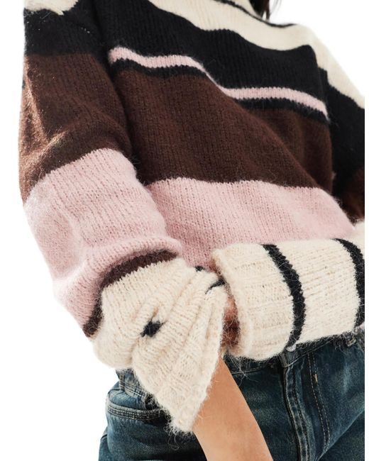 Daisy Street Multicolor Daisy Streer Turtle Neck Striped Sweater