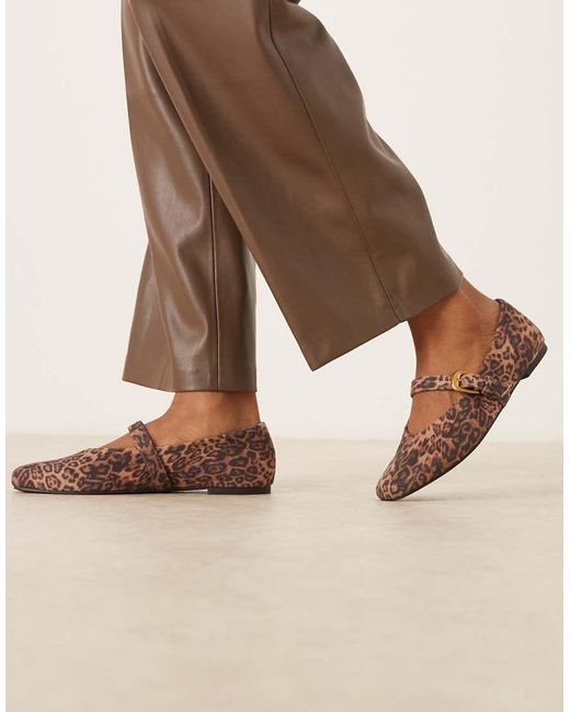ASOS Brown Leah Mary Jane Ballets