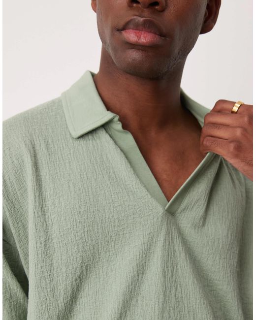 ASOS – kastiges oversize-polohemd in Green für Herren