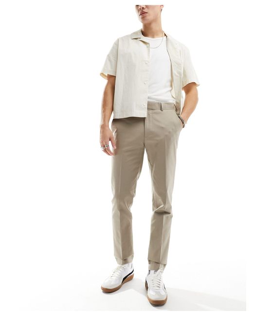 River Island Natural Textured Smart Trouser for men