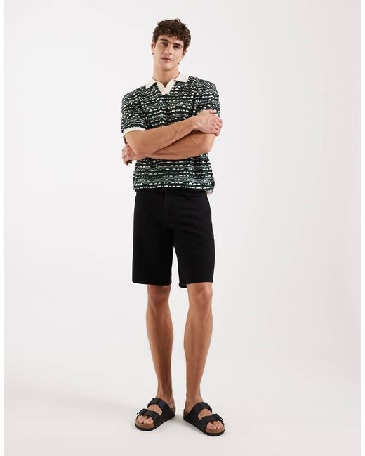Redefined Rebel Green Valencia Loose Fit Denim Shorts for men