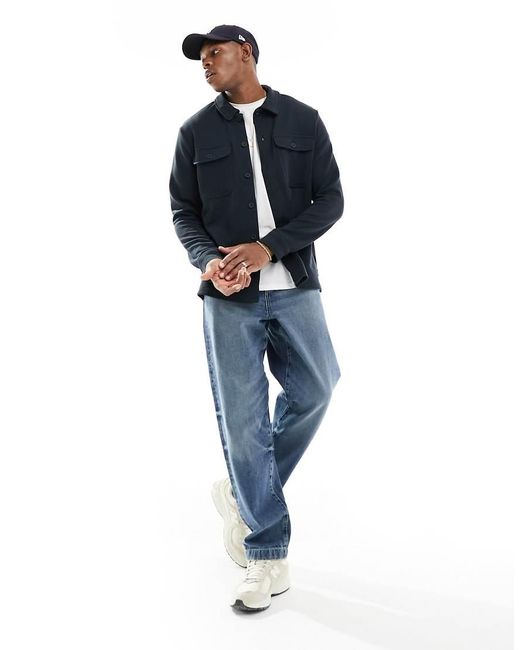 Only & Sons Blue Pocket Detail Sweat Shaket for men
