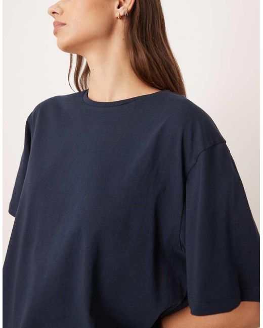 ASOS Blue Mix & Match Cotton Oversized Pyjama Tee