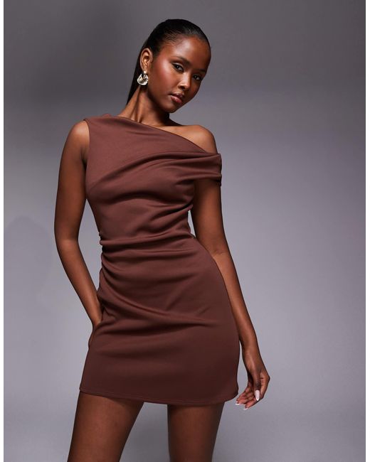 off the shoulder brown mini dress Faux Fur Off Shoulder Mini Dress – Alicia DiMichele Boutique main image 0