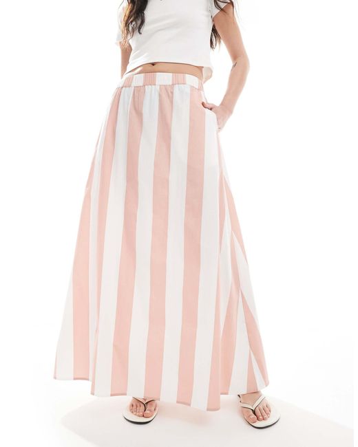 ASOS Pink Co-ord Cotton A Line Maxi Skirt