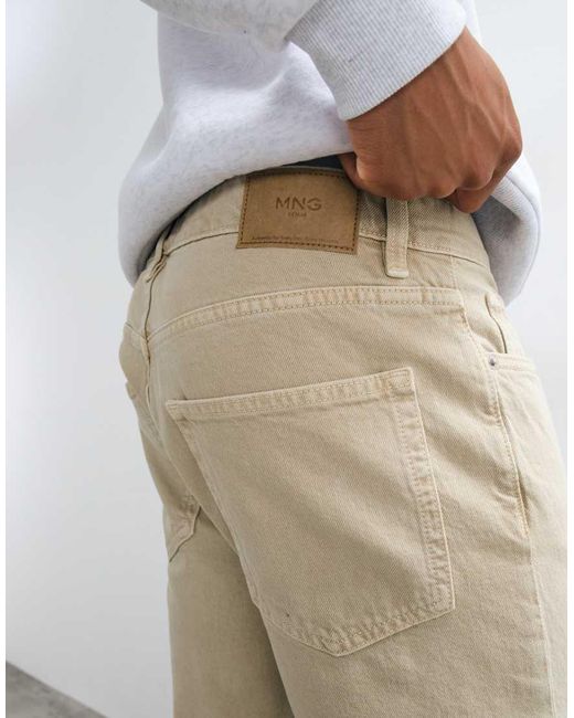 Mango White Tapered Jean for men