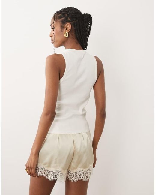 River Island Natural Shell Embellished Tank Top