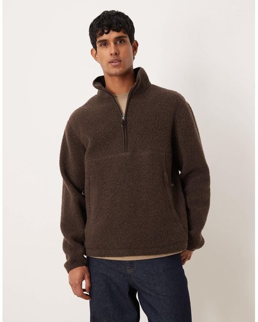 Polaire à col zippé - marron chocolat ARKET pour homme en coloris Brown