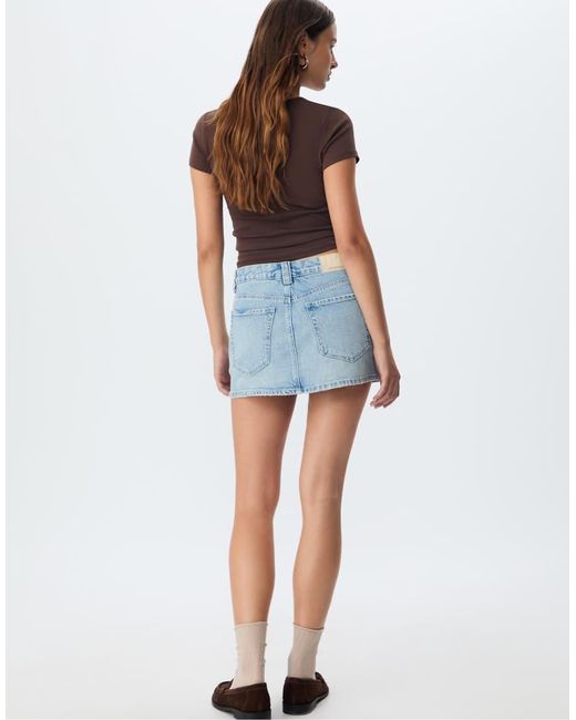 Stradivarius Blue D62 Denim Skort