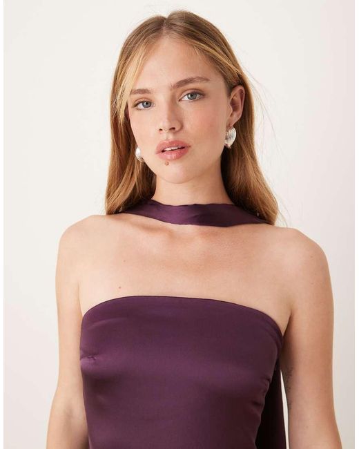 Pretty Lavish Pink Scarf Neck Bandeau Maxi Dress