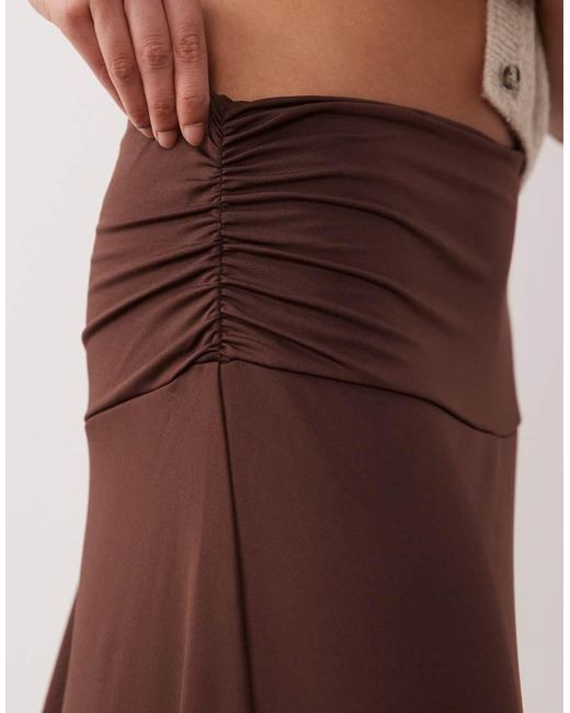 Nia Natural Vine Midaxi Slinky Ruffle Detail Skirt