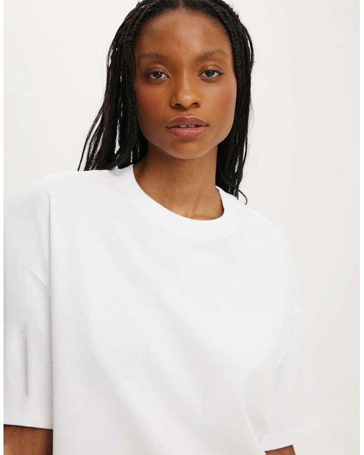 Cotton On White Boxy Short Sleeve Tee