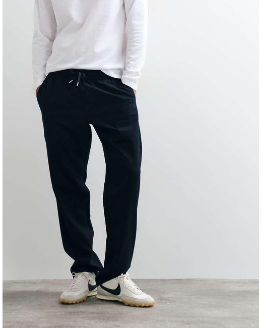 Jack & Jones Blue Straight Fit Drawstring Trousers for men