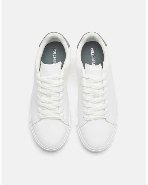 Pull&Bear – basic-sneaker mit detail in White für Herren