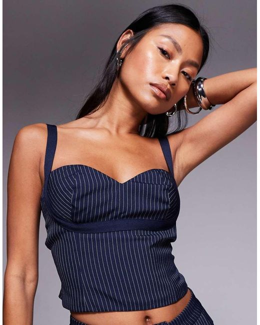 Princess Polly Blue Briana Sweetheart Neckline Cami Top & Wide Leg Trousers Set
