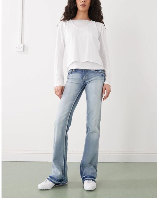 Cheap Monday Booty Bei Stretch Low Rise Bootcut Jeans in Blue | Lyst