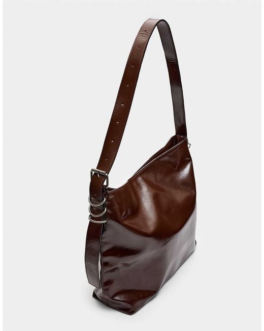Stradivarius Brown – beuteltasche aus kunstleder