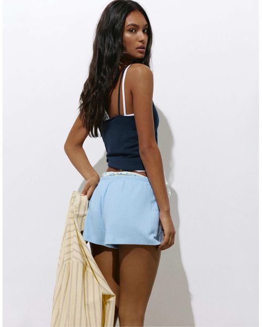 Short texturé à fleurs - clair Pull&Bear en coloris Blue