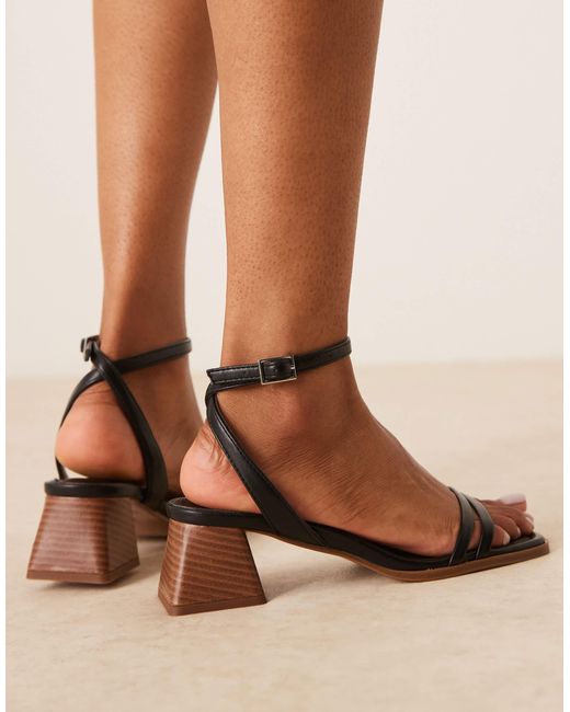 ASOS Natural Honeydew Mid Block Heeled Sandals