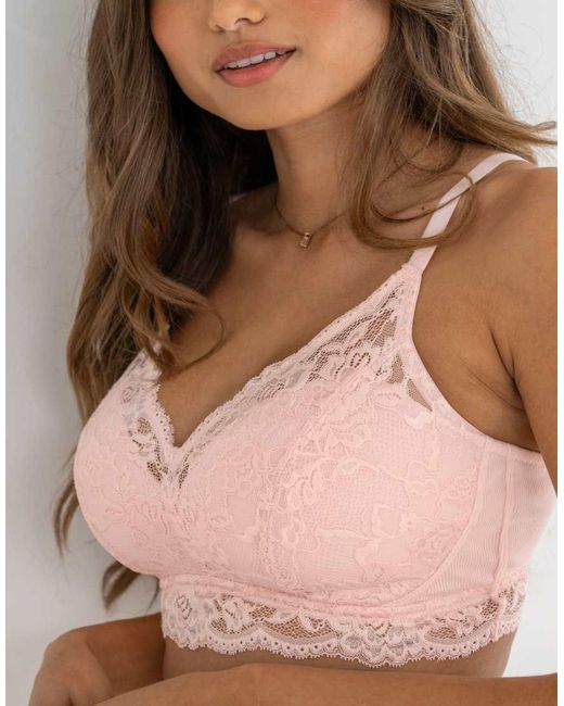Pour Moi Natural Love To Lounge Lace And Modal Rib Non Wired Bra