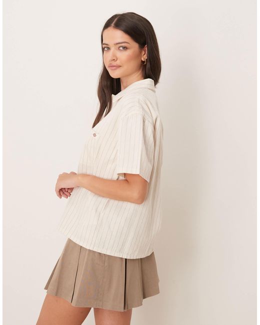 Chemise oversize à manches courtes avec rayures - cassé Dickies en coloris Natural