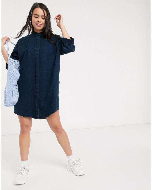 monki denim shirt dress